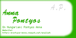 anna pontyos business card